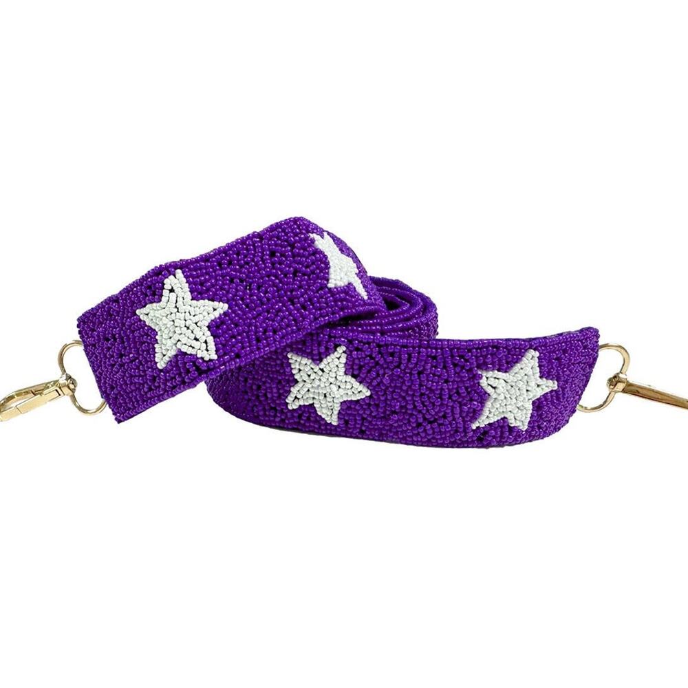 Purple Star Beaded Crossbody Bag Strap